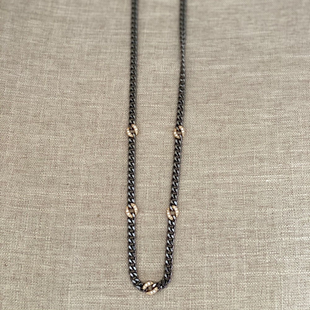 Stella & Dot Hematite Link Chain Necklace